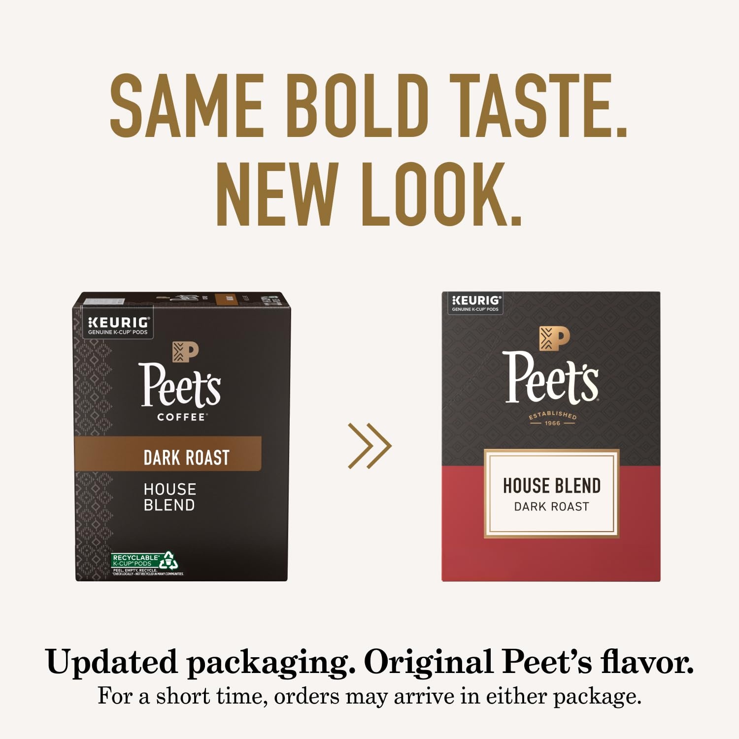 image:imagePeets Coffee Dark Roast Decaf Keurig KCup Pods Decaffeinated Arabica Coffee Decaf House Blend 60 Count 6 Boxes of 10 KCup PodsDecaf House Blend
