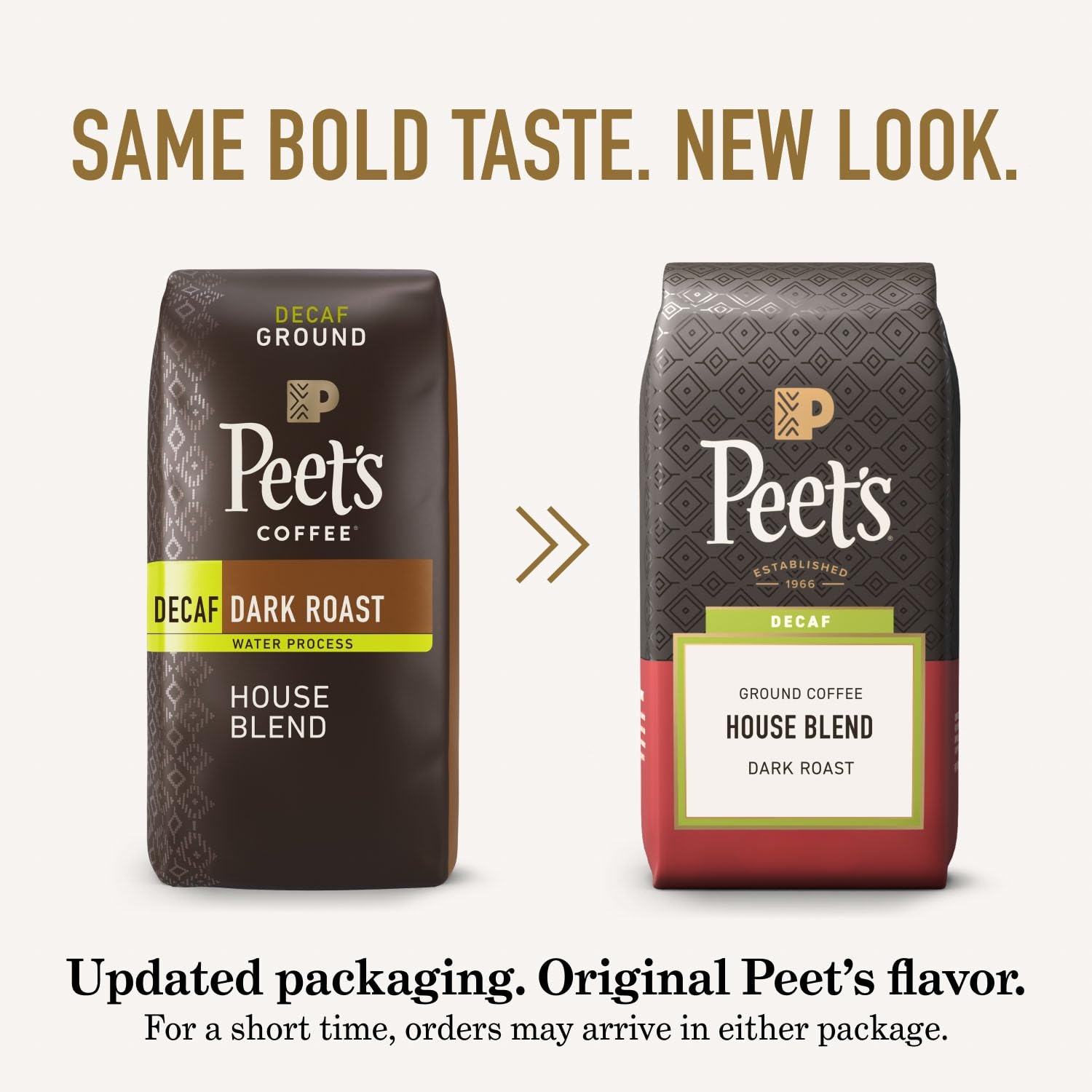 image:imagePeets Coffee Dark Roast Ground Coffee Decaffeinated Arabica Coffee Decaf Major Dickasons Blend 105 Ounce BagDecaf House Blend
