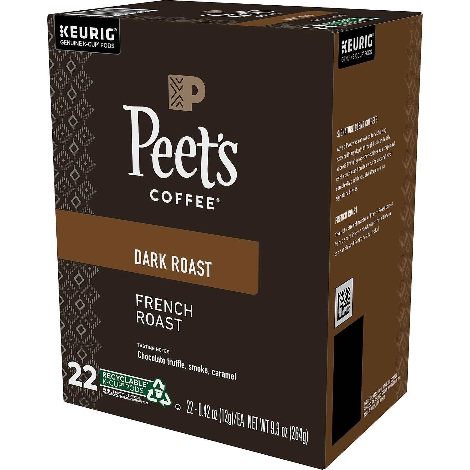 image:imagePeets Coffee Dark Roast Keurig KCup Pods 100 Arabica Coffee French Roast 88 Count 4 Boxes of 22 PodsFrench Roast