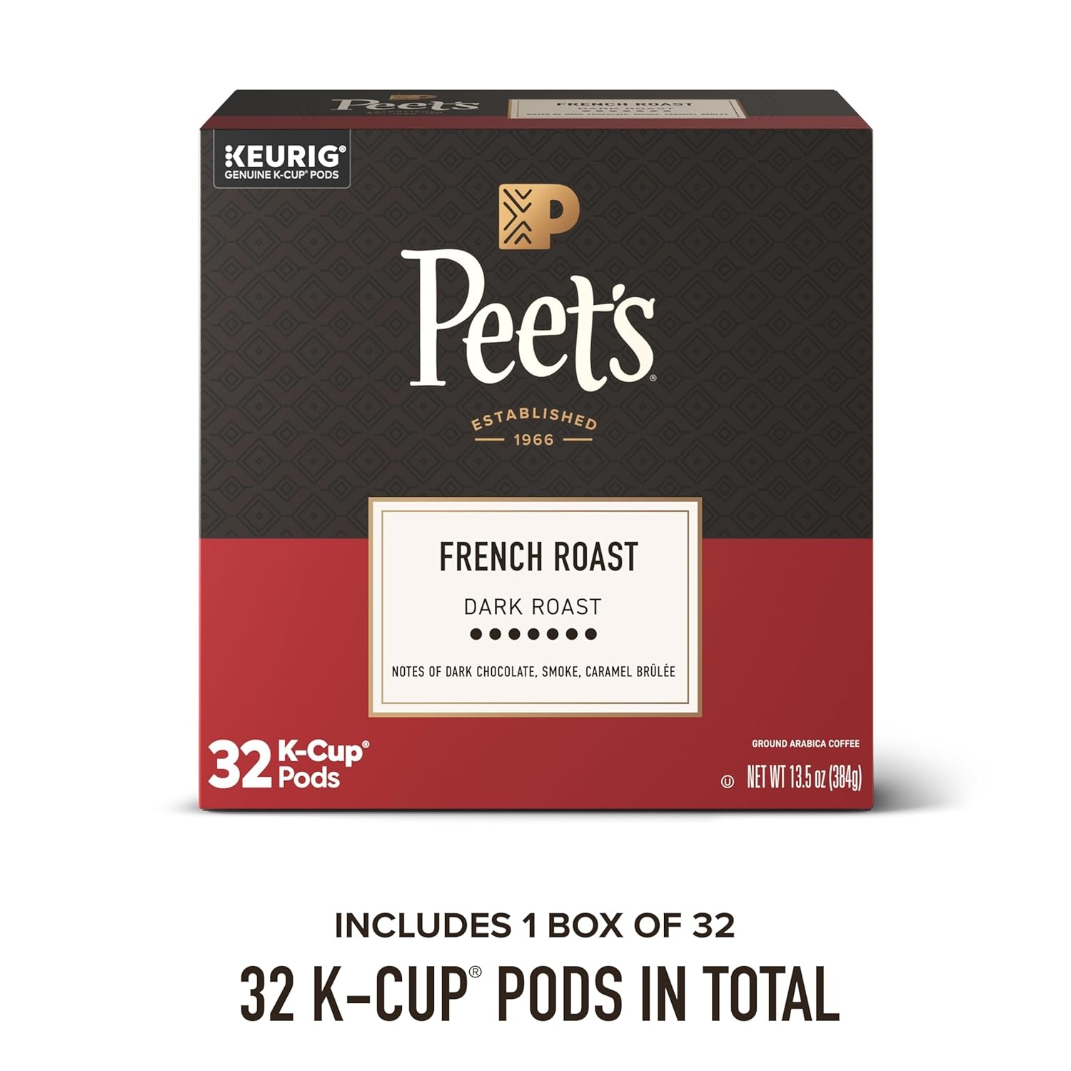image:imagePeets Coffee Dark Roast Keurig KCup Pods 100 Arabica Coffee French Roast 88 Count 4 Boxes of 22 PodsFrench Roast