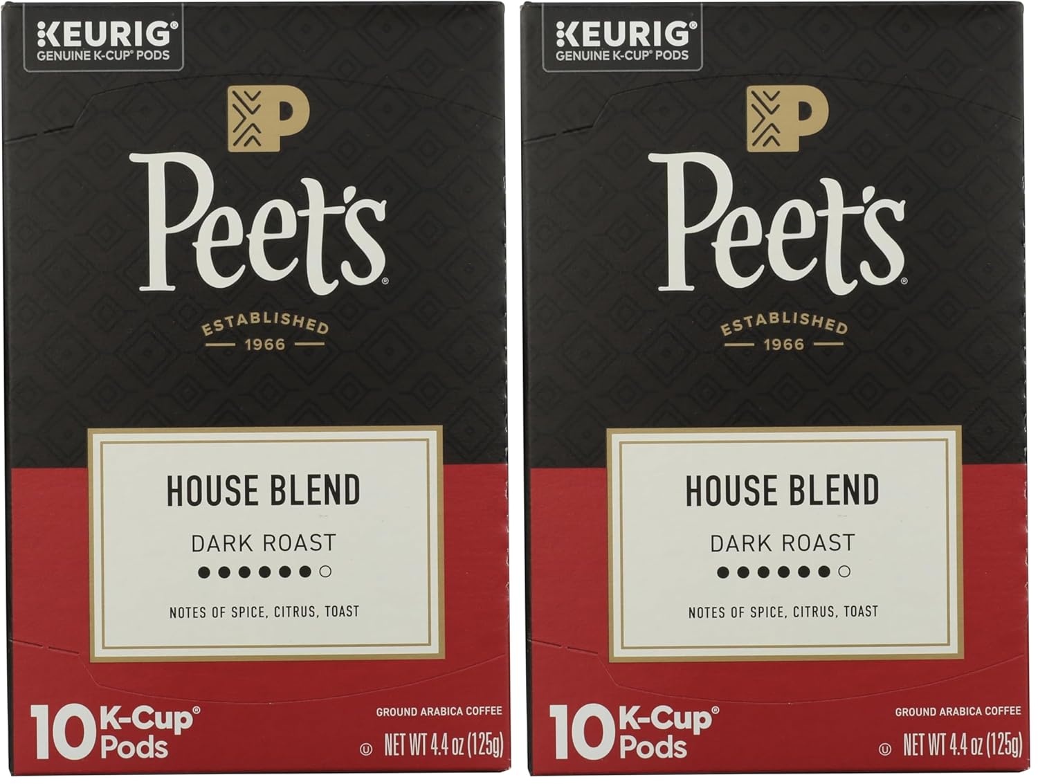image:imagePeets Coffee Dark Roast Keurig KCup Pods 100 Arabica Coffee French Roast 88 Count 4 Boxes of 22 PodsHouse Blend