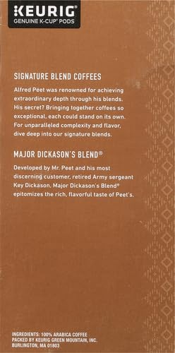 image:imagePeets Coffee Dark Roast Keurig KCup Pods 100 Arabica Coffee French Roast 88 Count 4 Boxes of 22 PodsMajor Dickasons Blend