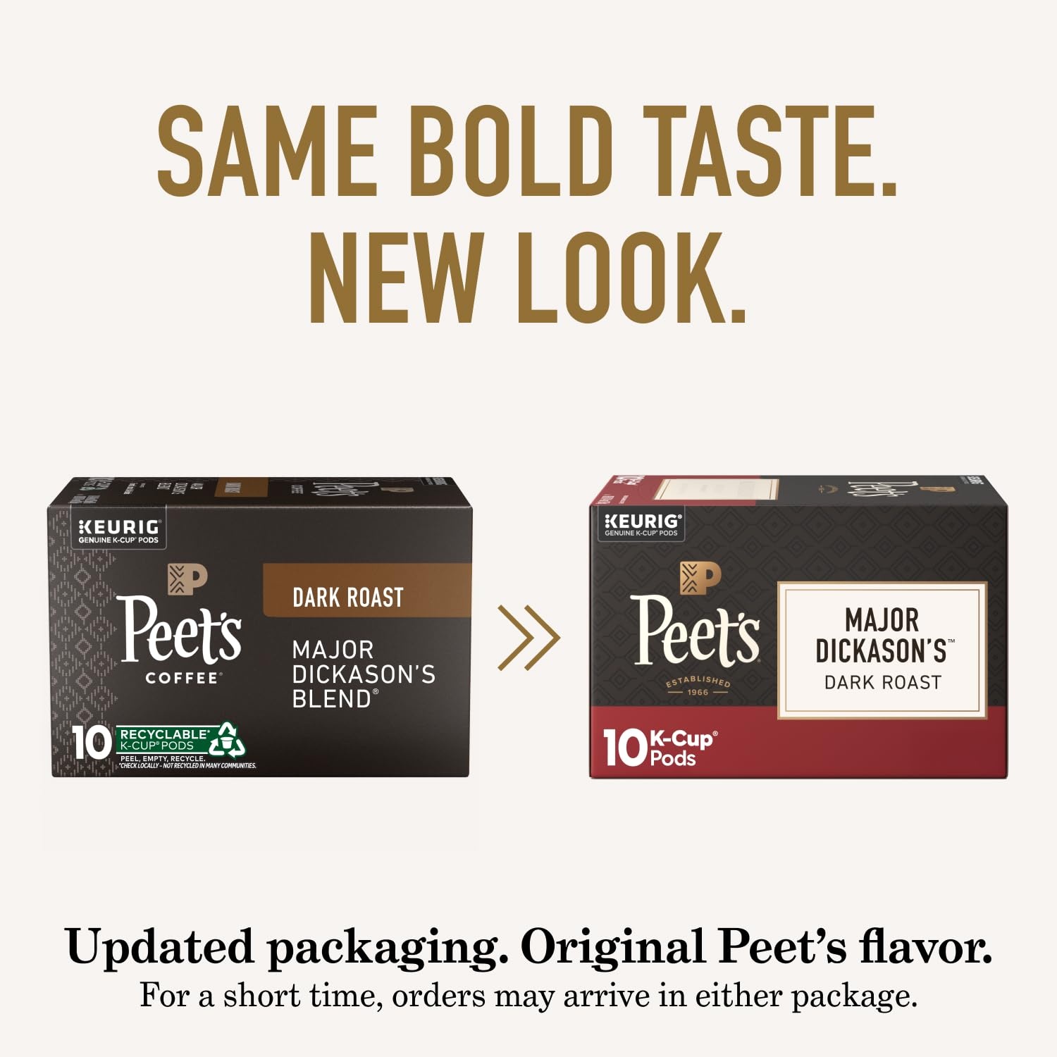 image:imagePeets Coffee Dark Roast Keurig KCup Pods 100 Arabica Coffee French Roast 88 Count 4 Boxes of 22 PodsMajor Dickasons Blend
