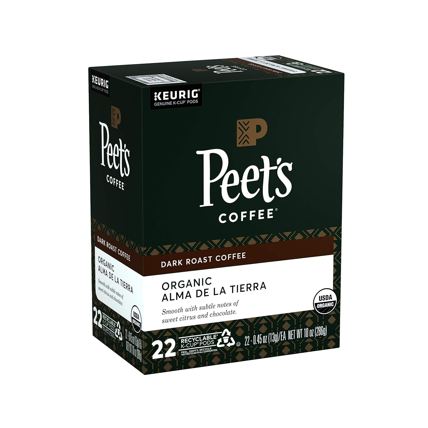 image:imagePeets Coffee Dark Roast Keurig KCup Pods 100 Arabica Coffee French Roast 88 Count 4 Boxes of 22 PodsOrganic Alma de la Tierra