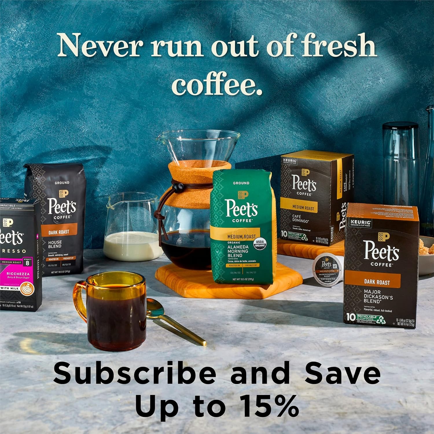 image:imagePeets Coffee Dark Roast Whole Bean Coffee 100 Arabica Coffee Major Dickasons Blend 105 Ounce BagFrench Roast