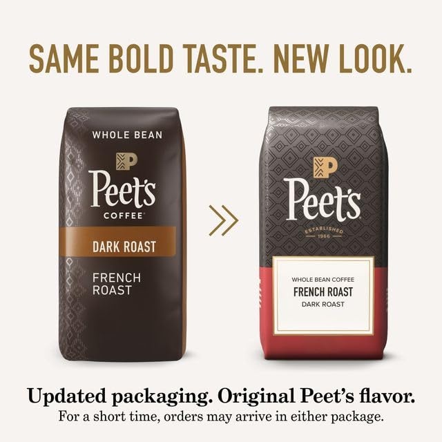 image:imagePeets Coffee Dark Roast Whole Bean Coffee 100 Arabica Coffee Major Dickasons Blend 105 Ounce BagFrench Roast
