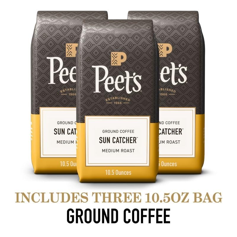 image:imagePeets Coffee Light Roast Ground Coffee 100 Arabica Coffee Sun Catcher Blend 105 Ounce BagSun Catcher