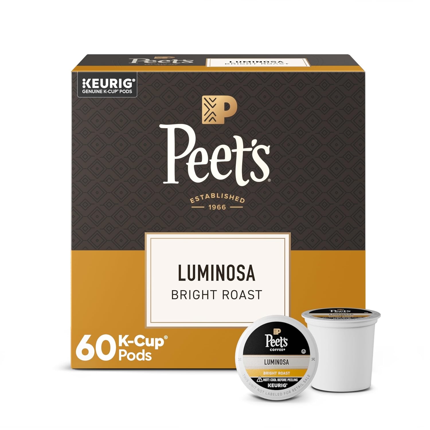 image:imagePeets Coffee Light Roast Keurig KCup Pods 100 Arabica Coffee Luminosa Breakfast Blend 6 Boxes of 10 KCup PodsLuminosa Breakfast Blend