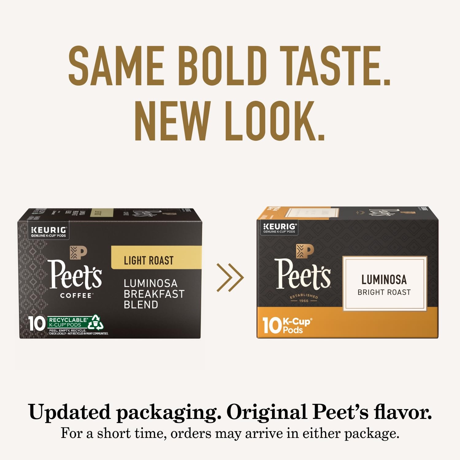 image:imagePeets Coffee Light Roast Keurig KCup Pods 100 Arabica Coffee Luminosa Breakfast Blend 6 Boxes of 10 KCup PodsLuminosa Breakfast Blend