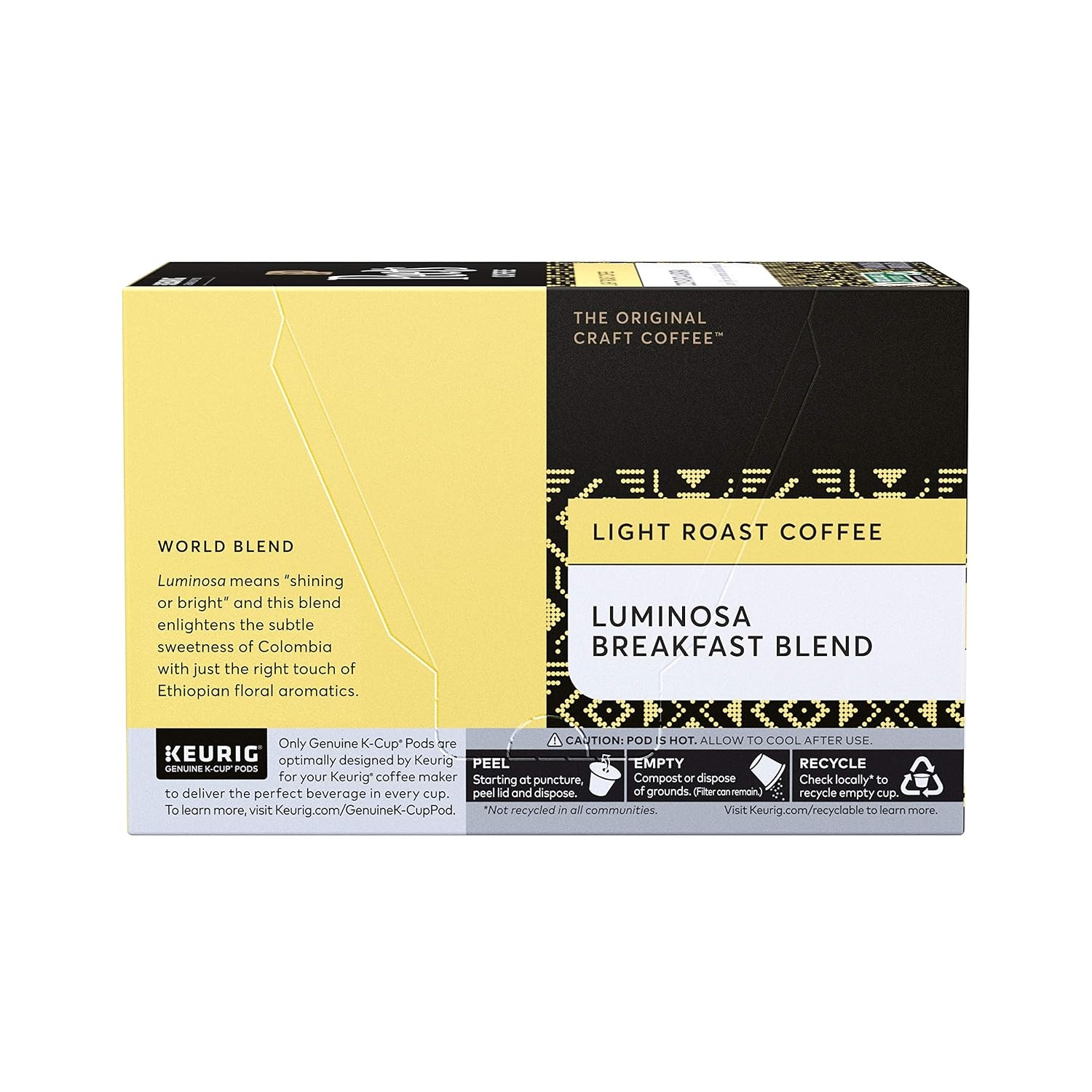 image:imagePeets Coffee Light Roast Keurig KCup Pods 100 Arabica Coffee Luminosa Breakfast Blend 6 Boxes of 10 KCup PodsLuminosa Breakfast Blend