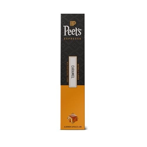 image:imagePeets Coffee Medium Roast Espresso Capsules Compatible with Nespresso Original Machine 100 Arabica Coffee Ricchezza Intensity 8 50 Count 5 Boxes of 10 Espresso CapsulesCaramel