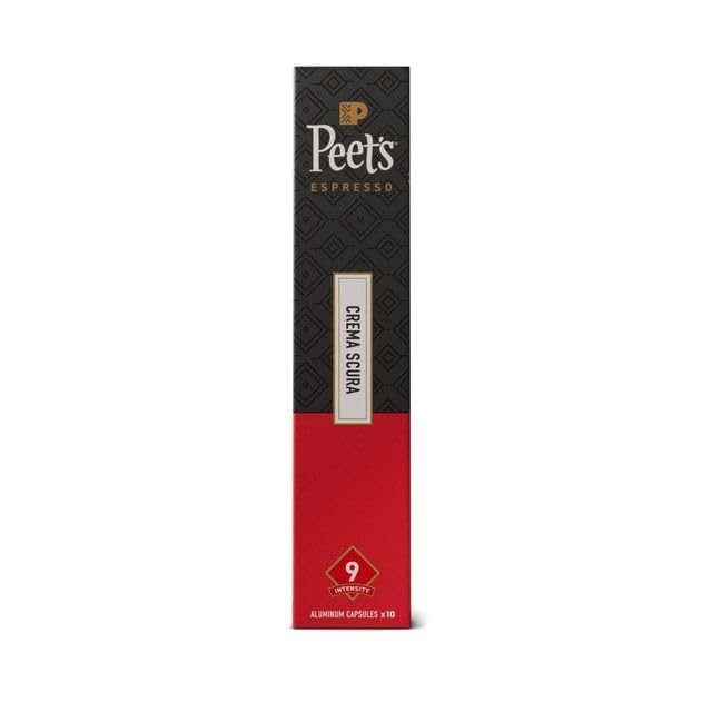 image:imagePeets Coffee Medium Roast Espresso Capsules Compatible with Nespresso Original Machine 100 Arabica Coffee Ricchezza Intensity 8 50 Count 5 Boxes of 10 Espresso CapsulesCrema Scura