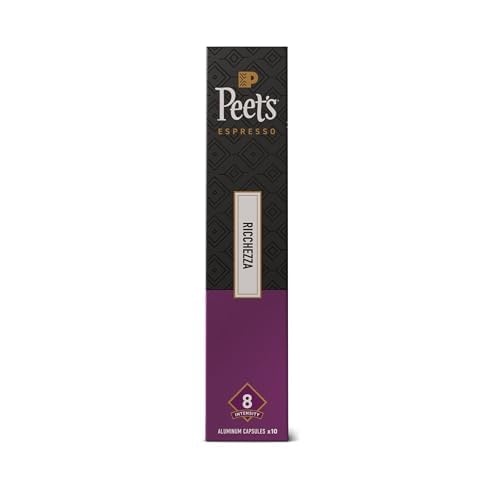 image:imagePeets Coffee Medium Roast Espresso Capsules Compatible with Nespresso Original Machine 100 Arabica Coffee Ricchezza Intensity 8 50 Count 5 Boxes of 10 Espresso CapsulesRicchezza
