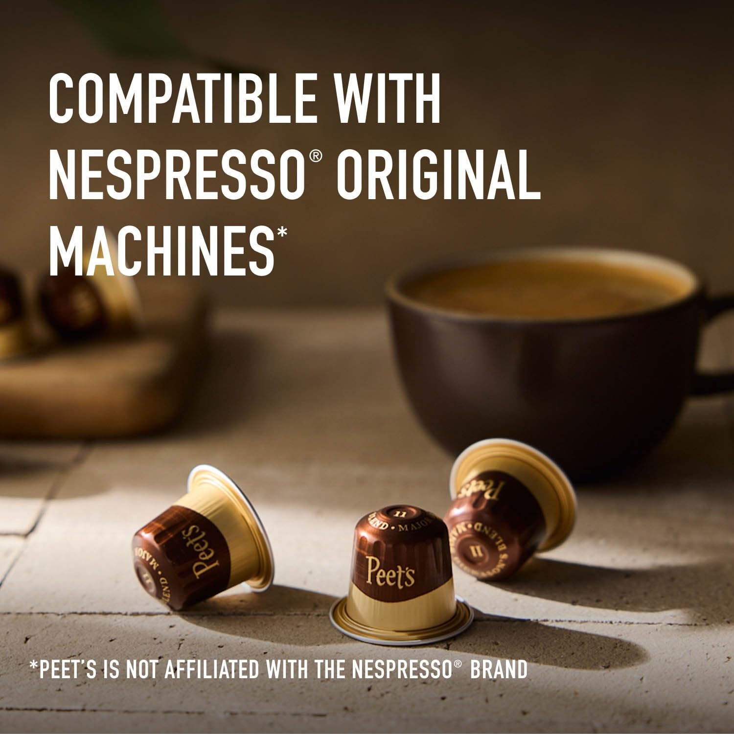 image:imagePeets Coffee Medium Roast Espresso Capsules Compatible with Nespresso Original Machine 100 Arabica Coffee Ricchezza Intensity 8 50 Count 5 Boxes of 10 Espresso CapsulesRicchezza