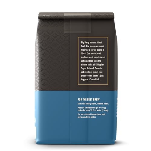 image:imagePeets Coffee Medium Roast Ground Coffee 100 Arabica Coffee Single Origin Brazil 18 Ounce BagBig Bang