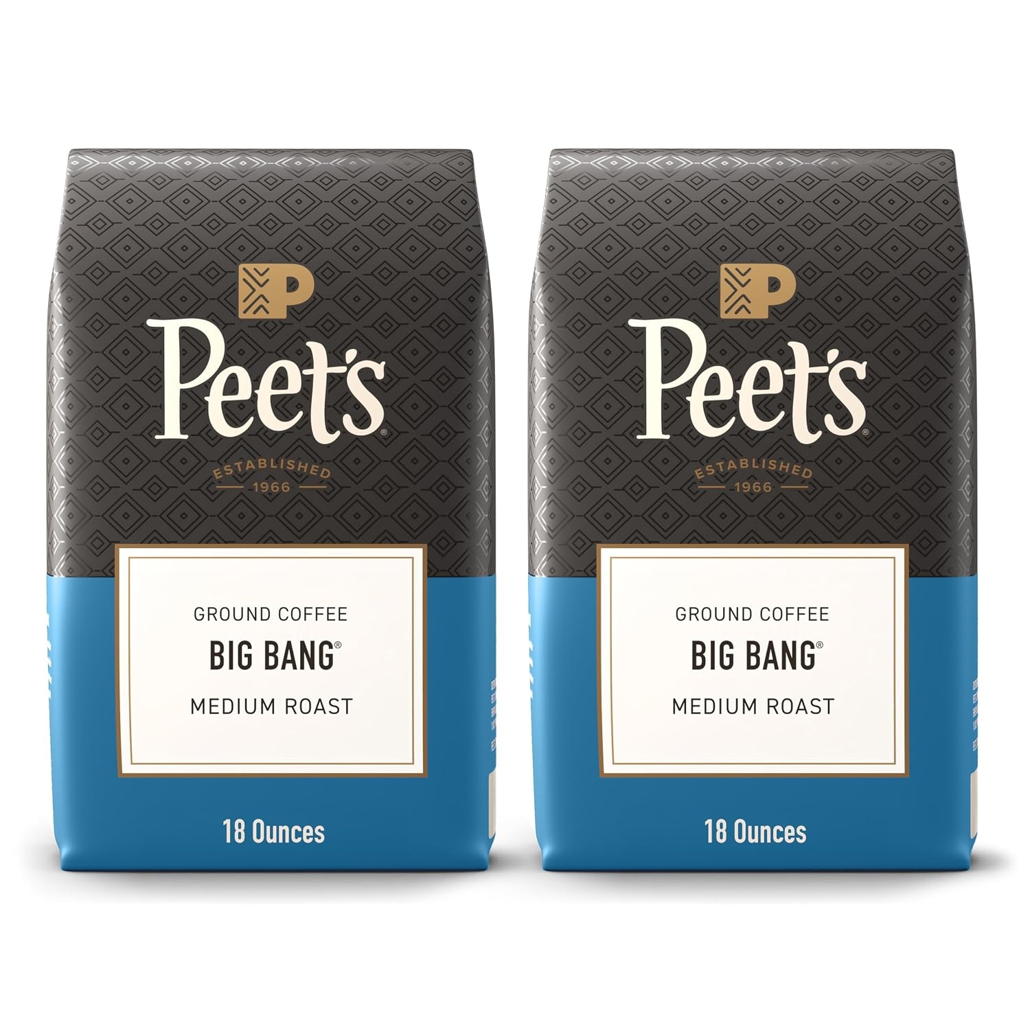 image:imagePeets Coffee Medium Roast Ground Coffee 100 Arabica Coffee Single Origin Brazil 18 Ounce BagBig Bang