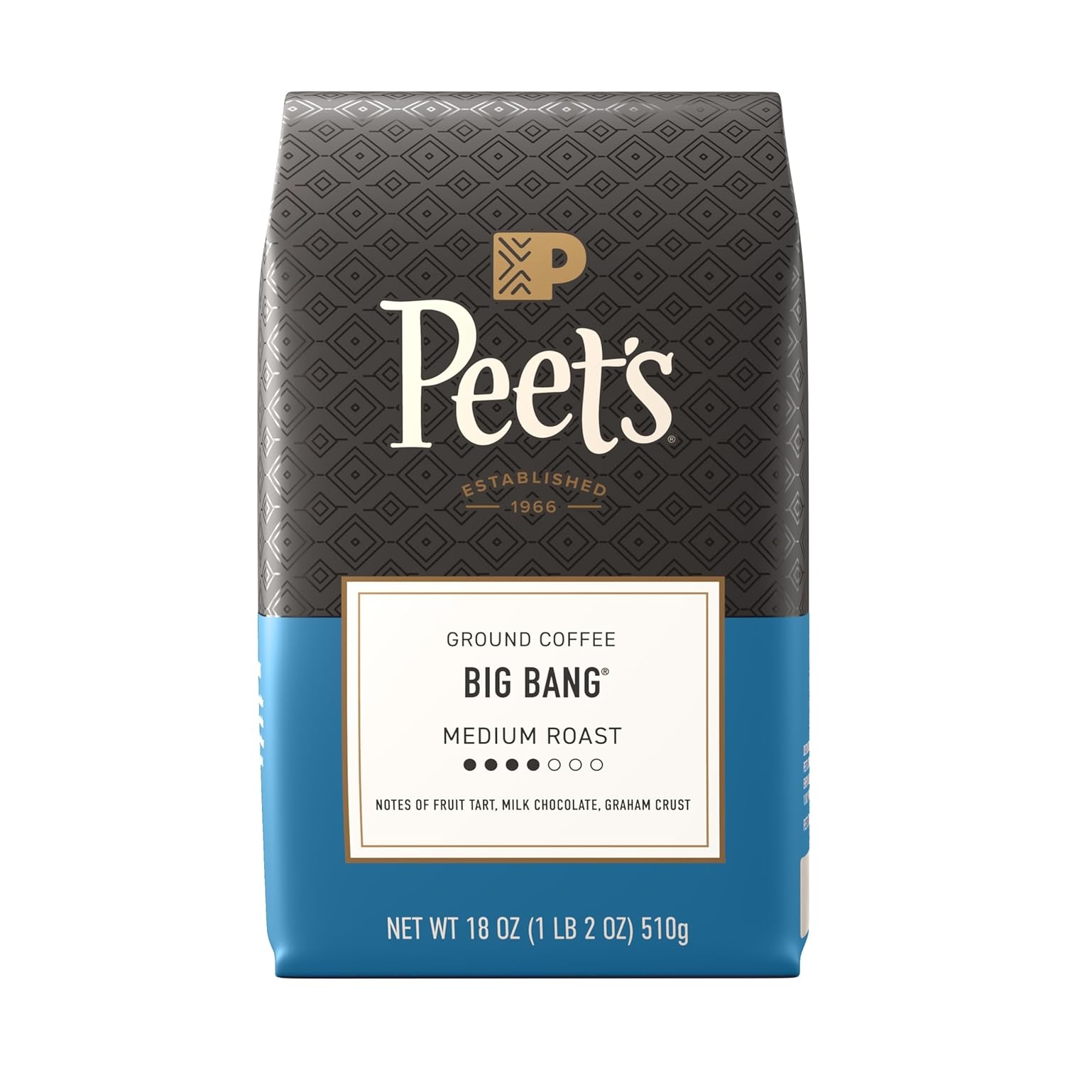 image:imagePeets Coffee Medium Roast Ground Coffee 100 Arabica Coffee Single Origin Brazil 18 Ounce BagBig Bang