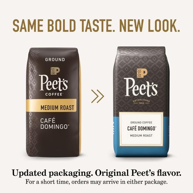 image:imagePeets Coffee Medium Roast Ground Coffee 100 Arabica Coffee Single Origin Brazil 18 Ounce BagCaf Domingo