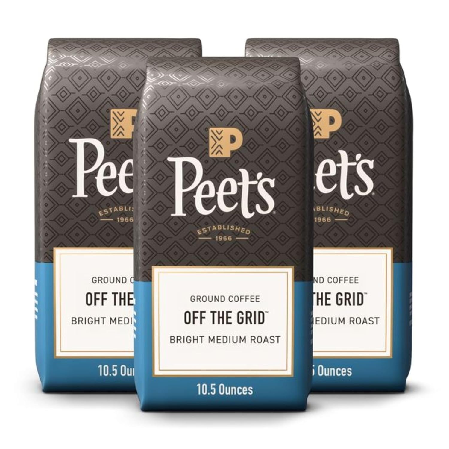 image:imagePeets Coffee Medium Roast Ground Coffee 100 Arabica Coffee Single Origin Brazil 18 Ounce BagOff the Grid
