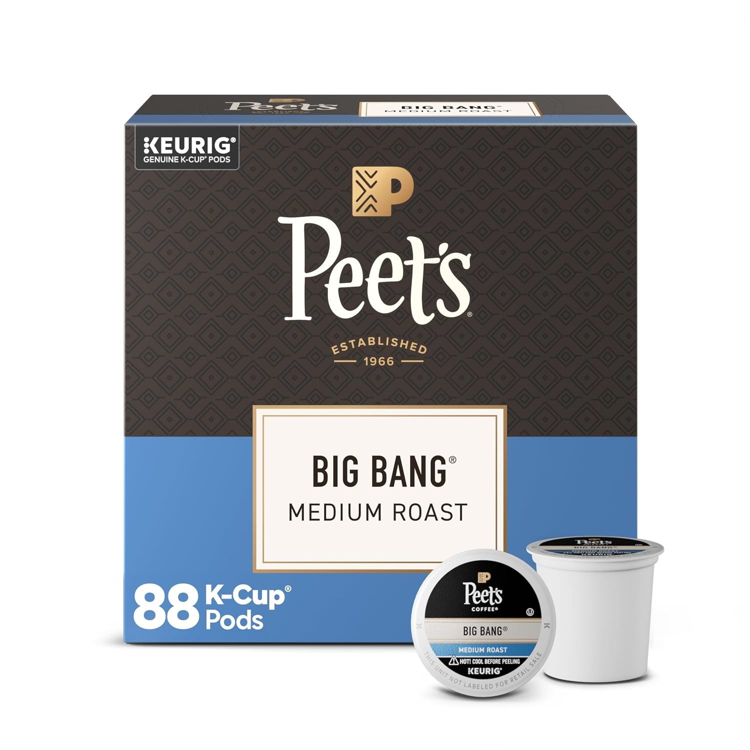 image:imagePeets Coffee Medium Roast Single Serve Coffee Pods 100 Arabica Coffee Caf Domingo 32 Count 1 Box of 32 PodsBig Bang