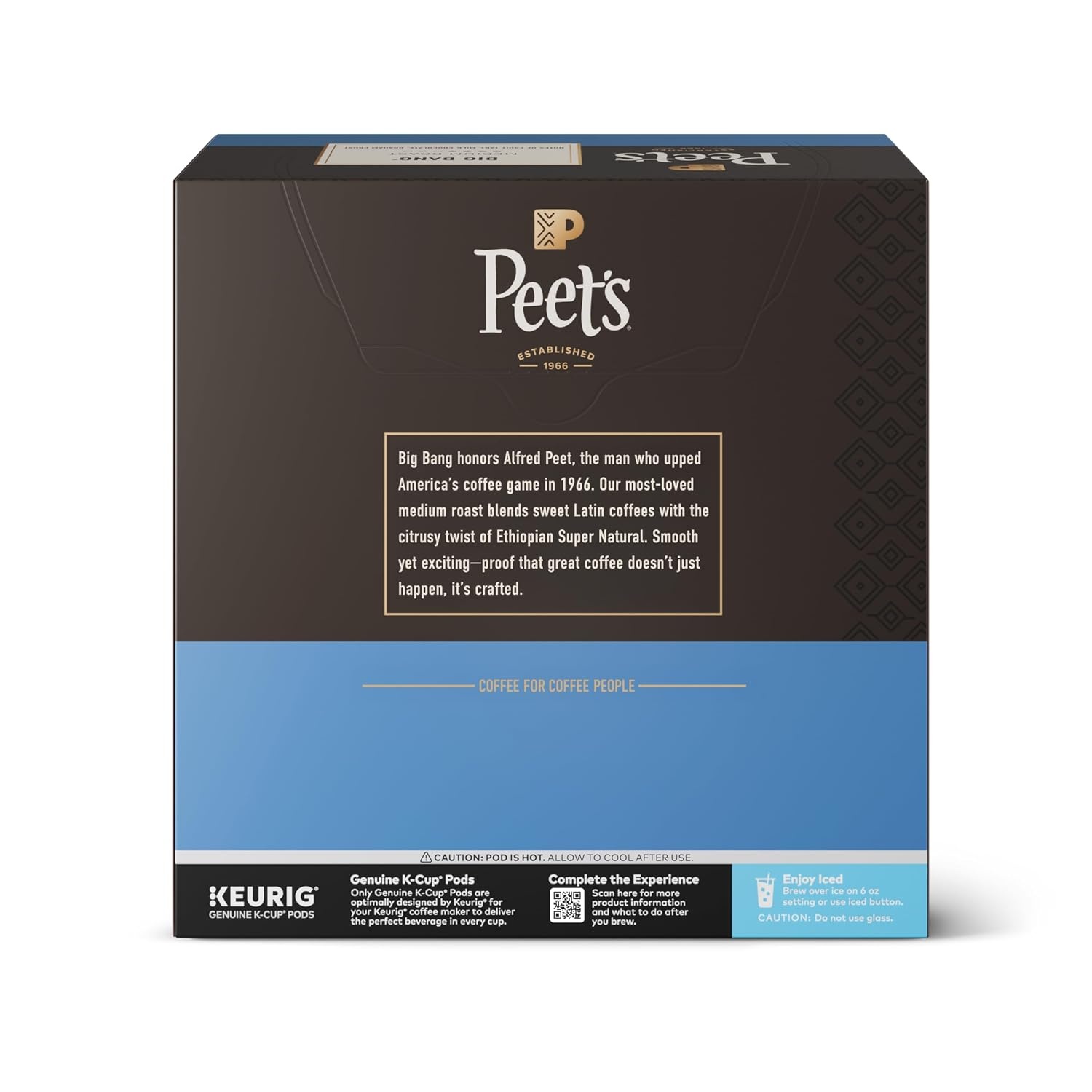 image:imagePeets Coffee Medium Roast Single Serve Coffee Pods 100 Arabica Coffee Caf Domingo 32 Count 1 Box of 32 PodsBig Bang