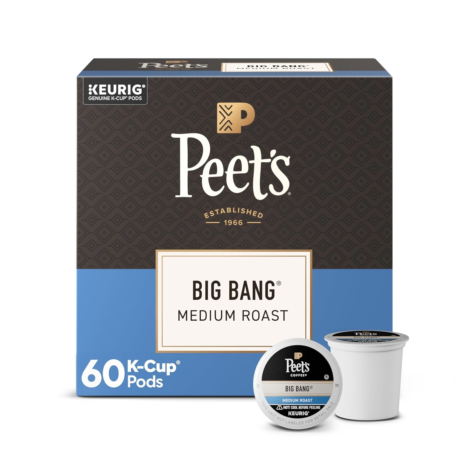 image:imagePeets Coffee Medium Roast Single Serve Coffee Pods 100 Arabica Coffee Caf Domingo 32 Count 1 Box of 32 PodsBig Bang