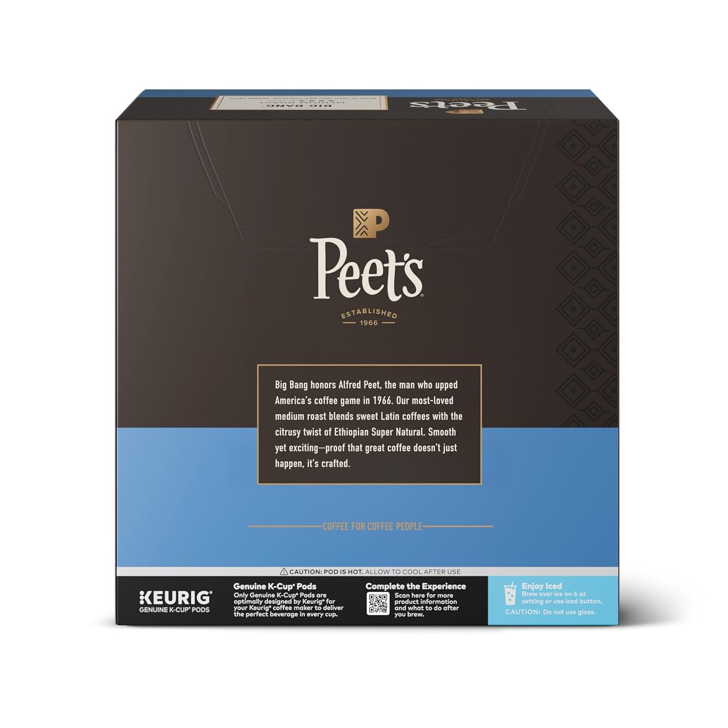 image:imagePeets Coffee Medium Roast Single Serve Coffee Pods 100 Arabica Coffee Caf Domingo 32 Count 1 Box of 32 PodsBig Bang