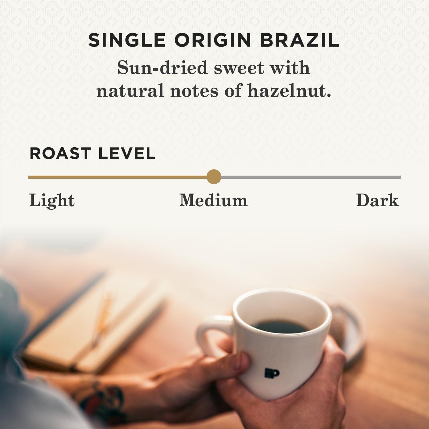 image:imagePeets Coffee Medium Roast Single Serve Coffee Pods 100 Arabica Coffee Caf Domingo 32 Count 1 Box of 32 PodsBrazil