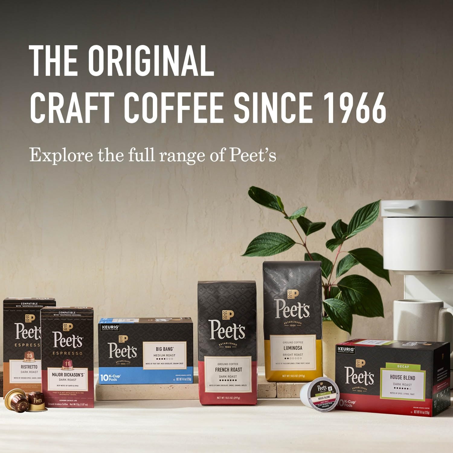 image:imagePeets Coffee USDA Organic Dark Roast Ground Coffee 100 Arabica Coffee French Roast 18 Ounce BagHouse Blend