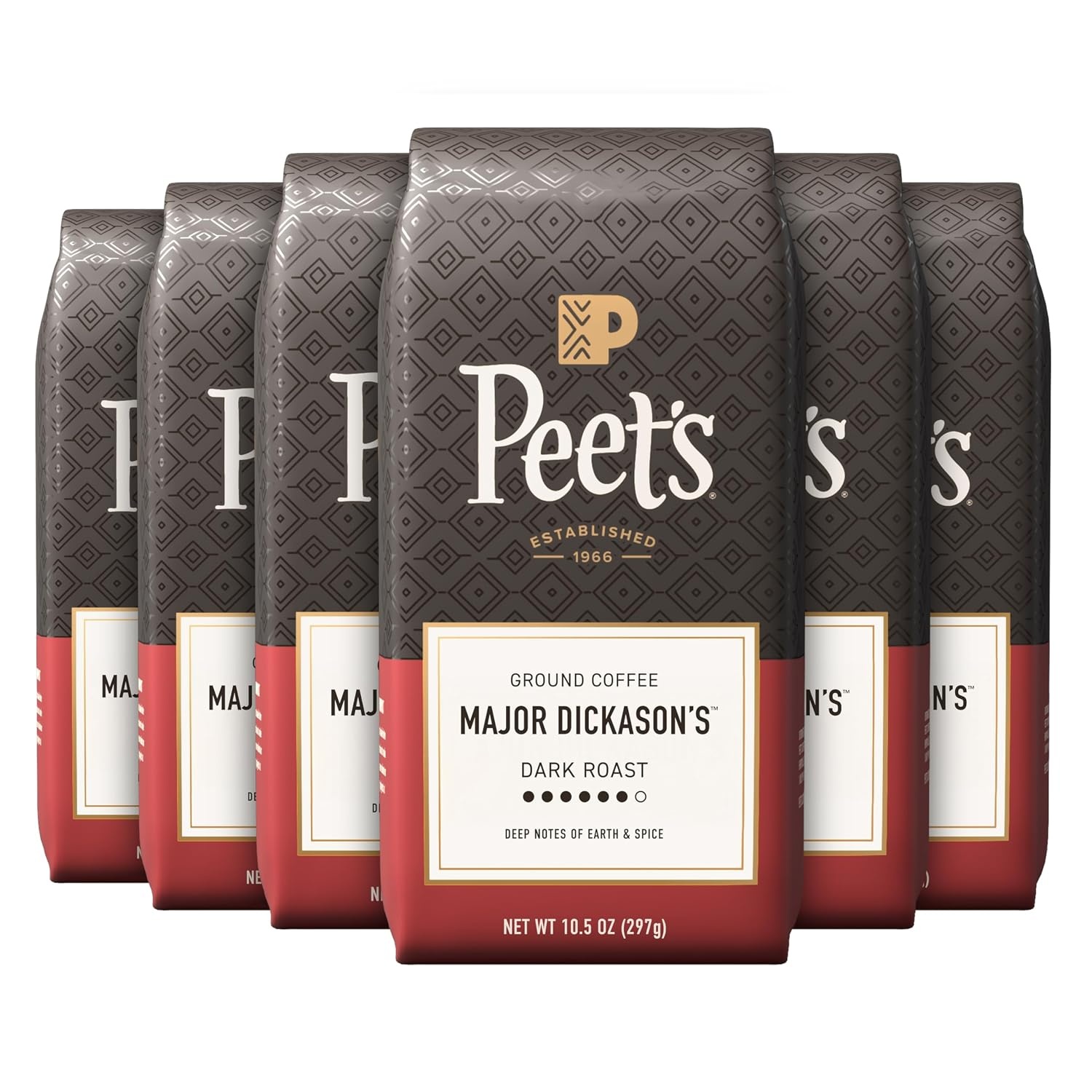 image:imagePeets Coffee USDA Organic Dark Roast Ground Coffee 100 Arabica Coffee French Roast 18 Ounce BagMajor Dickasons Blend