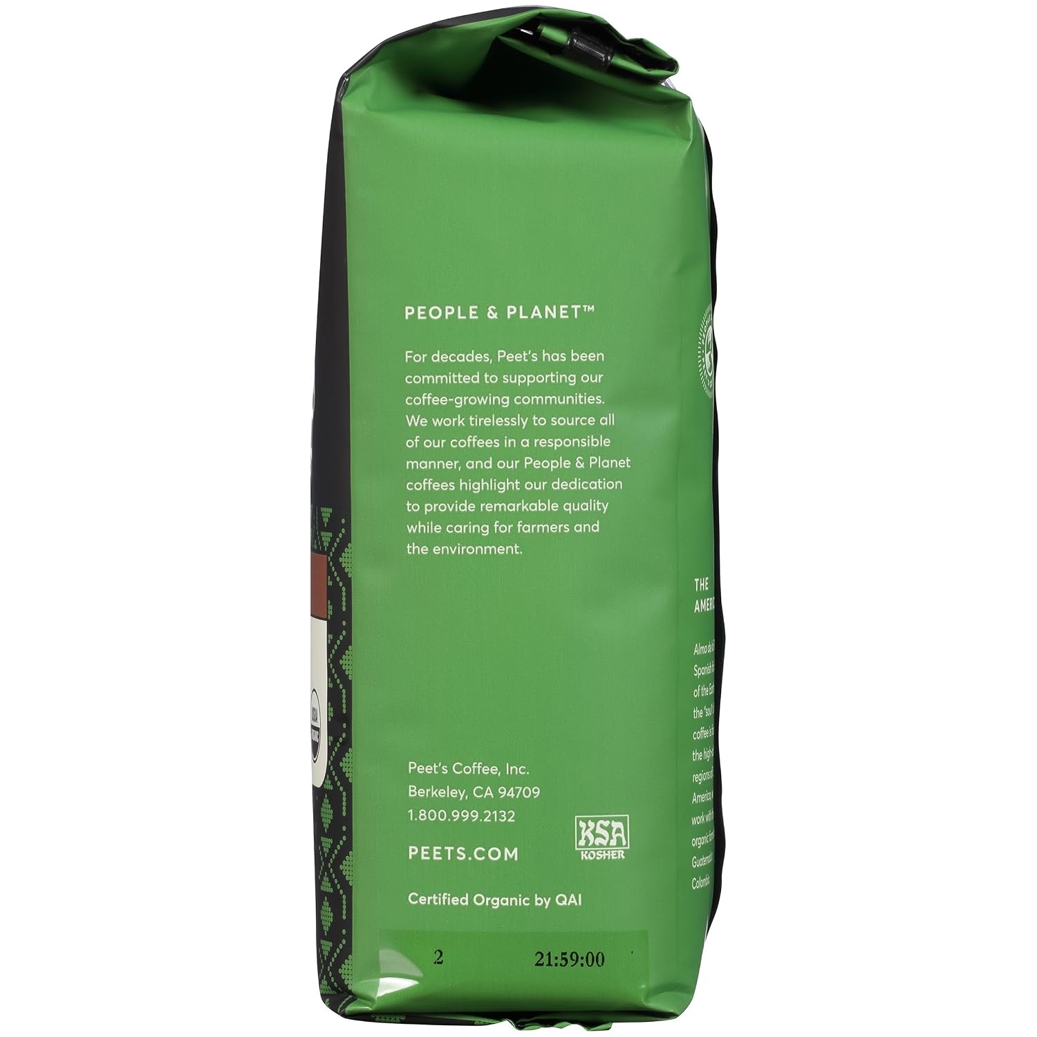 image:imagePeets Coffee USDA Organic Dark Roast Ground Coffee 100 Arabica Coffee French Roast 18 Ounce BagOrganic Alma de la Tierra
