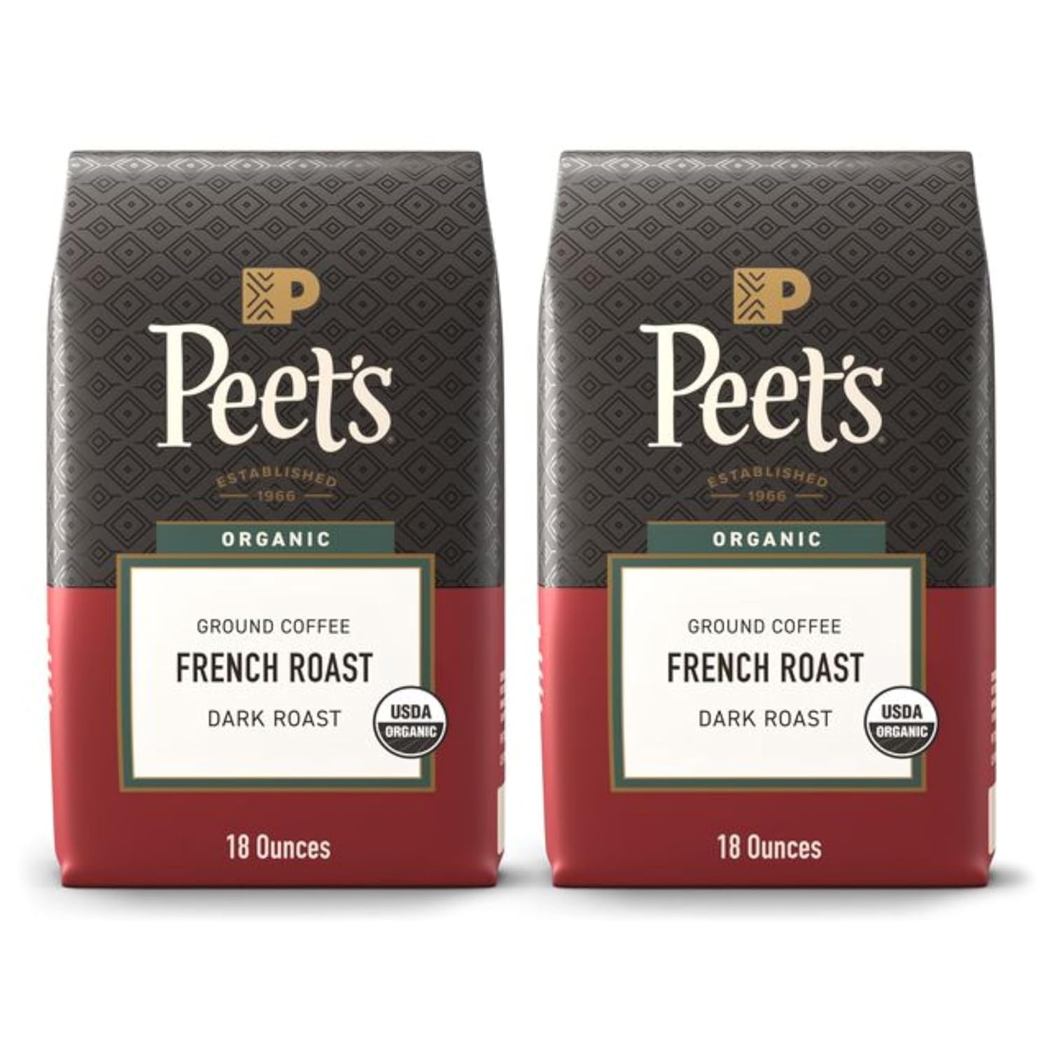 image:imagePeets Coffee USDA Organic Dark Roast Ground Coffee 100 Arabica Coffee French Roast 18 Ounce BagOrganic French Roast