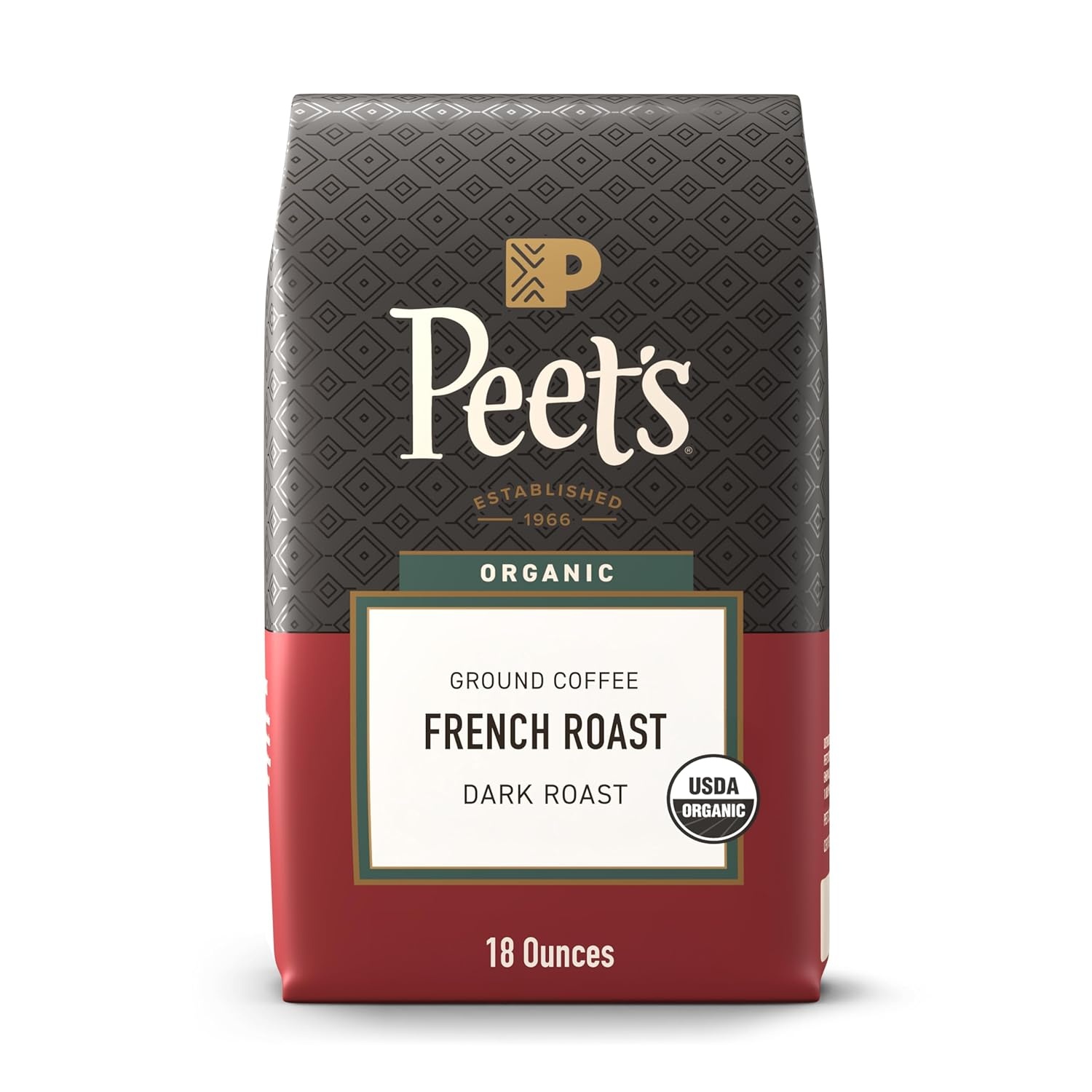 image:imagePeets Coffee USDA Organic Dark Roast Ground Coffee 100 Arabica Coffee French Roast 18 Ounce BagOrganic French Roast