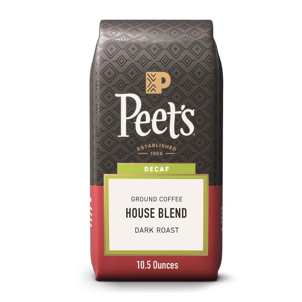 image:imagePeets Coffee Dark Roast Ground Coffee Decaffeinated Arabica Coffee Decaf Major Dickasons Blend 105 Ounce BagDecaf House Blend