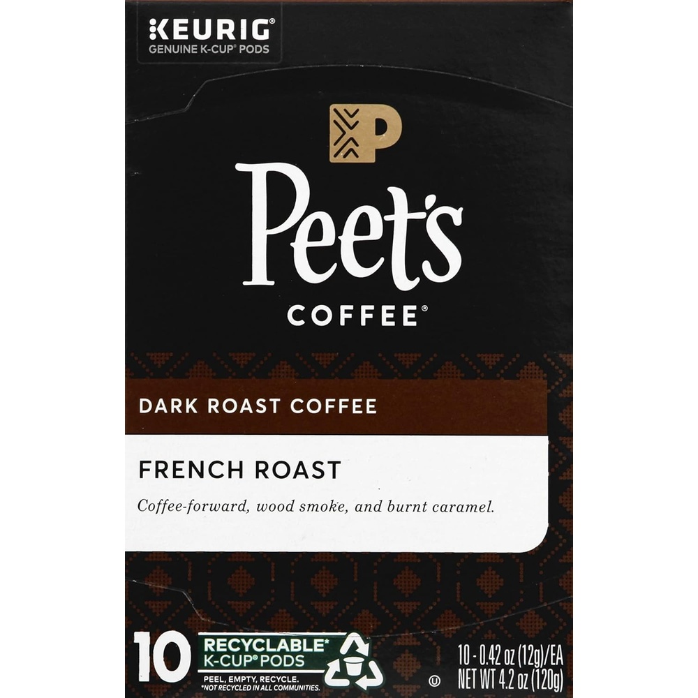 image:imagePeets Coffee Dark Roast Keurig KCup Pods 100 Arabica Coffee French Roast 88 Count 4 Boxes of 22 PodsFrench Roast