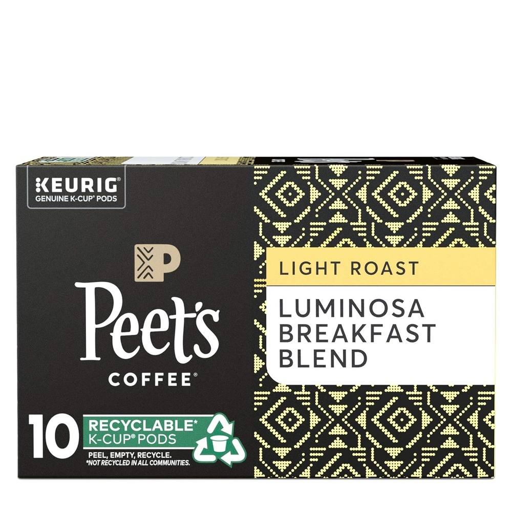 image:imagePeets Coffee Light Roast Keurig KCup Pods 100 Arabica Coffee Luminosa Breakfast Blend 6 Boxes of 10 KCup PodsLuminosa Breakfast Blend