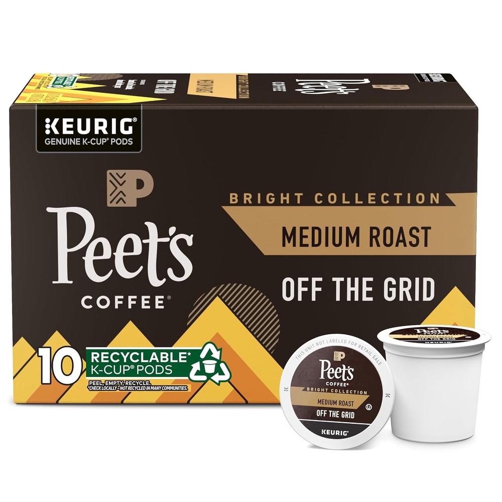 image:imagePeets Coffee Medium Roast Single Serve Coffee Pods 100 Arabica Coffee  Caf Domingo 32 Count 1 Box of 32 PodsOff The Grid