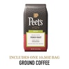 Peet’s Coffee, Dark Roast Ground Coffee, Decaffeinated Arabica Coffee – Decaf Major Dickason’s Blend 10.5 Ounce Bag(Decaf French Roast)