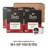 Peet’s Coffee, Dark Roast Keurig K-Cup Pods, 100% Arabica Coffee – French Roast 88 Count (4 Boxes of 22 Pods)(Major Dickason’s Blend)