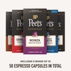 Peet’s Coffee, Medium Roast Espresso Capsules, Compatible with Nespresso Original Machine, 100% Arabica Coffee – Ricchezza Intensity 8, 50 Count (5 Boxes of 10 Espresso Capsules)(Variety Pack with Decaf)