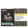 Peet’s Coffee, Light Roast Keurig K-Cup Pods, 100% Arabica Coffee – Luminosa Breakfast Blend (6 Boxes of 10 K-Cup Pods)(Luminosa Breakfast Blend)
