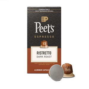 Peet’s Coffee, Dark Roast Espresso Capsules, Compatible with Nespresso Original Machine, 100% Arabica Coffee – Ristretto Intensity 10, 50 Count (5 Boxes of 10 Espresso Capsules)(Ristretto)