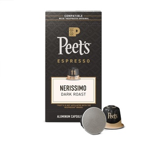 Peet’s Coffee, Dark Roast Espresso Capsules, Compatible with Nespresso Original Machine, 100% Arabica Coffee – Ristretto Intensity 10, 50 Count (5 Boxes of 10 Espresso Capsules)(Nerissimo (Intensity 11))