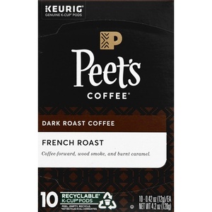 Peet’s Coffee, Dark Roast Keurig K-Cup Pods, 100% Arabica Coffee – French Roast 88 Count (4 Boxes of 22 Pods)(French Roast)
