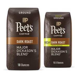 Peet’s Coffee, Dark Roast and Decaf Ground Coffee Bundle – Major Dickason’s Blend 18 Ounce (1 Bag of 18 Ounces) and Decaf Major Dickason’s Blend 10.5 Ounce (1 Bag of 10.5 Ounces)