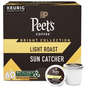Peet’s Coffee, Light Roast Keurig K-Cup Pods, 100% Arabica Coffee – Luminosa Breakfast Blend (6 Boxes of 10 K-Cup Pods)(Sun Catcher)