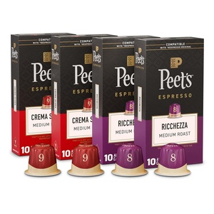 Peet’s Coffee, Medium Roast Espresso Capsules, Compatible with Nespresso Original Machine, 100% Arabica Coffee – Ricchezza Intensity 8, 50 Count (5 Boxes of 10 Espresso Capsules)(Medium Roast Variety Pack)