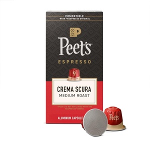 Peet’s Coffee, Medium Roast Espresso Capsules, Compatible with Nespresso Original Machine, 100% Arabica Coffee – Ricchezza Intensity 8, 50 Count (5 Boxes of 10 Espresso Capsules)(Crema Scura)