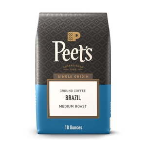 Peet’s Coffee, Medium Roast Ground Coffee, 100% Arabica Coffee – Single Origin Brazil 18 Ounce Bag(Brazil)