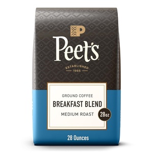 Peet’s Coffee, Medium Roast Ground Coffee, 100% Arabica Coffee – Single Origin Brazil 18 Ounce Bag(Breakfast Blend)
